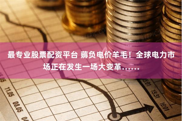 最专业股票配资平台 薅负电价羊毛！全球电力市场正在发生一场大变革……